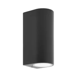 Prios udendørs væglampe Tetje, sort, rund, 16 cm, sæt med 4 stk