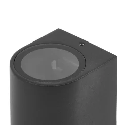 Prios udendørs væglampe Tetje, sort, rund, 16 cm, sæt med 4 stk