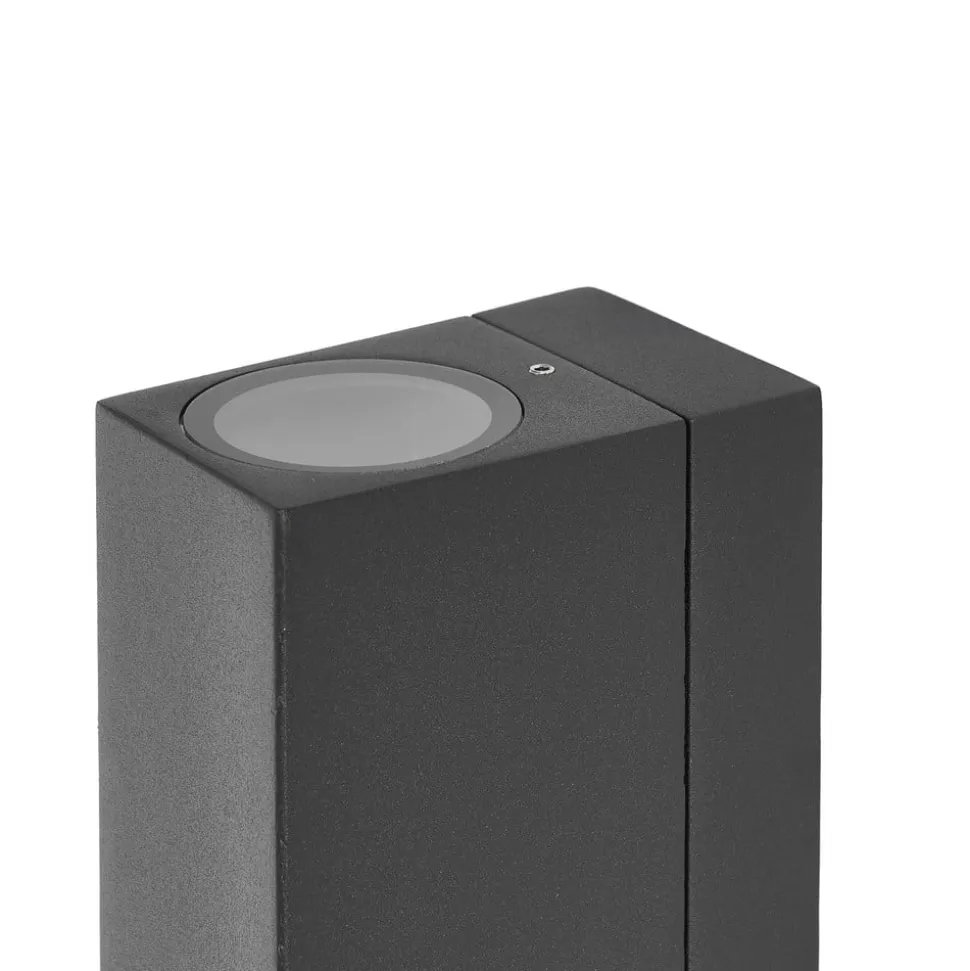 Prios udendørs væglampe Tetje, sort, kantet, sensor