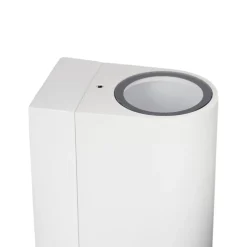 Prios udendørs væglampe Tetje, hvid, rund, sensor, sæt med 2 stk