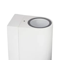 Prios udendørs væglampe Tetje, hvid, rund, sensor