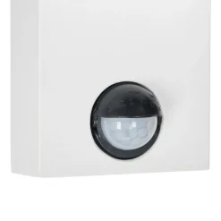 Prios udendørs væglampe Tetje, hvid, rund, sensor
