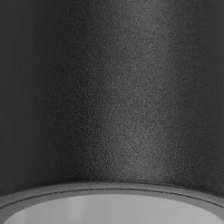 Prios udendørs væglampe Tetje, sort, rund, 10 cm, sæt med 4 stk