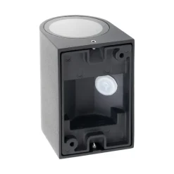 Prios udendørs væglampe Tetje, sort, rund, 10 cm, sæt med 4 stk