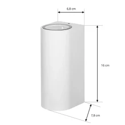 Prios udendørs væglampe Tetje, hvid, rund, 16 cm