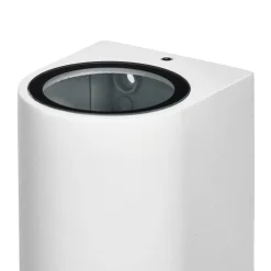 Prios udendørs væglampe Tetje, hvid, rund, 16 cm