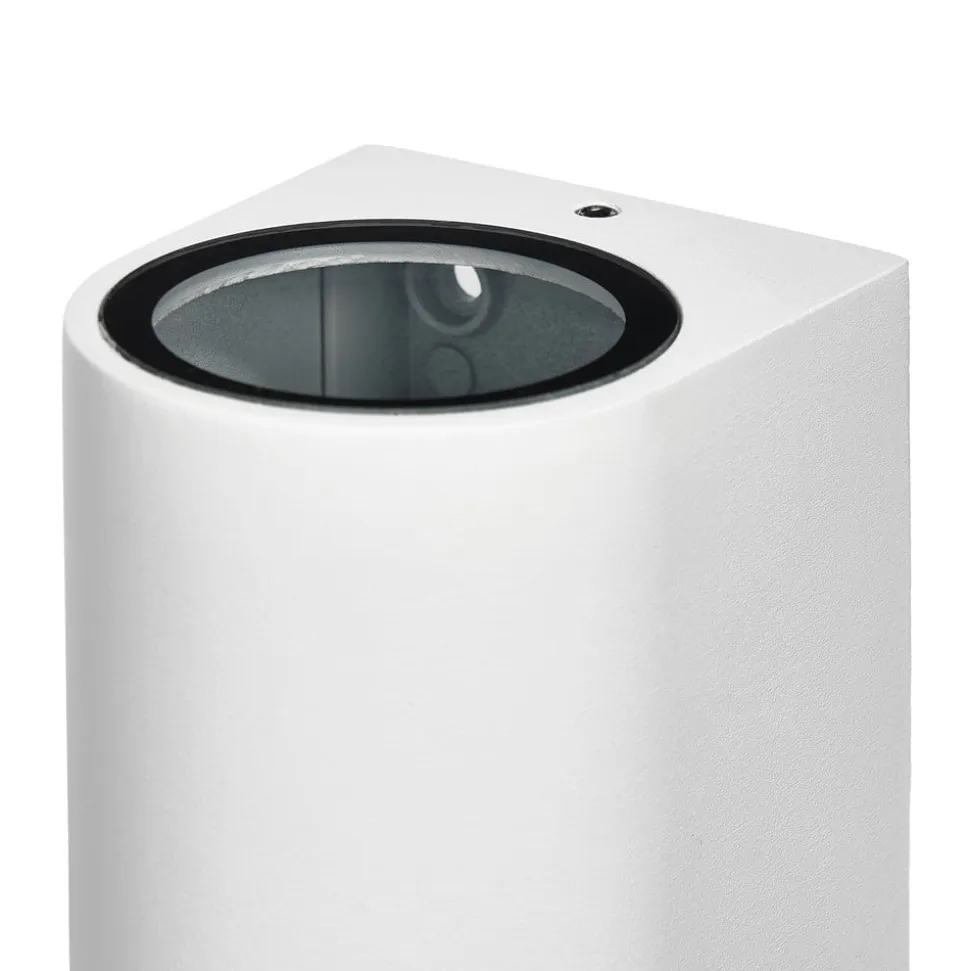 Prios udendørs væglampe Tetje, hvid, rund, 16 cm