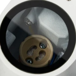 Prios udendørs væglampe Tetje, hvid, rund, 16 cm