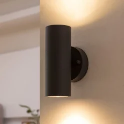 Prios udendørs væglampe Tulimar, 2 lyskilder, antracit, metal