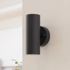 Prios udendørs væglampe Tulimar, 2 lyskilder, antracit, metal