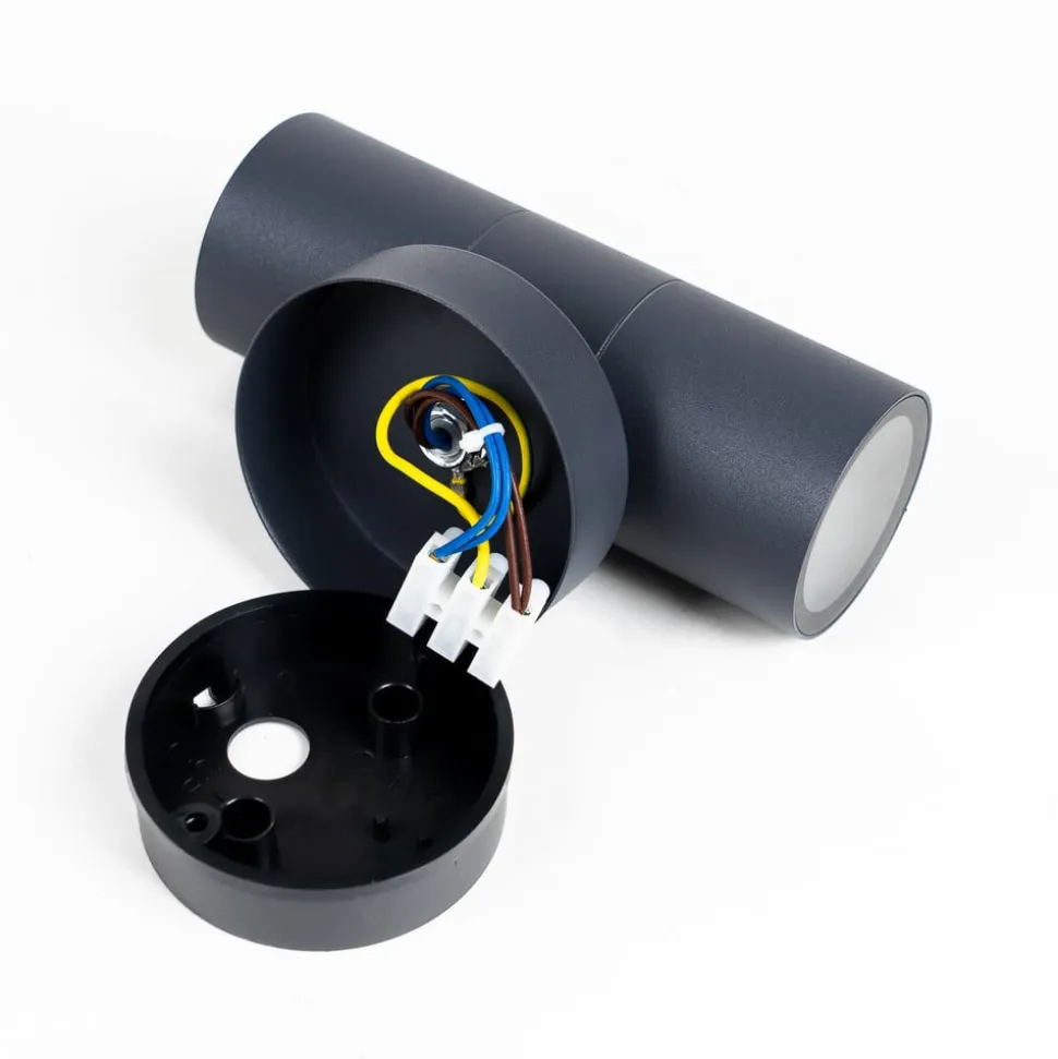 Prios udendørs væglampe Tulimar, 2 lyskilder, antracit, metal