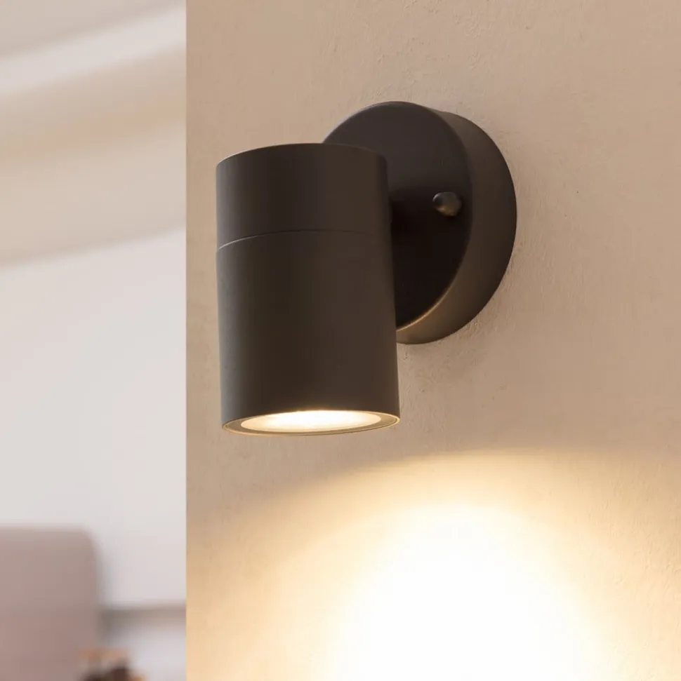 Prios udendørs væglampe Tulimar, 1 lyskilde, antracit, metal