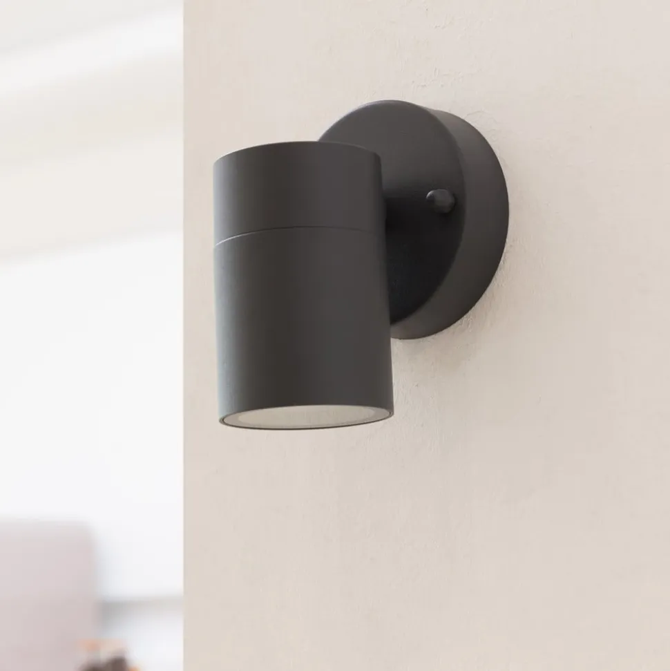 Prios udendørs væglampe Tulimar, 1 lyskilde, antracit, metal
