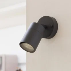 Prios udendørs vægspot Tulimar, højde 15 cm, bevægelig, aluminium