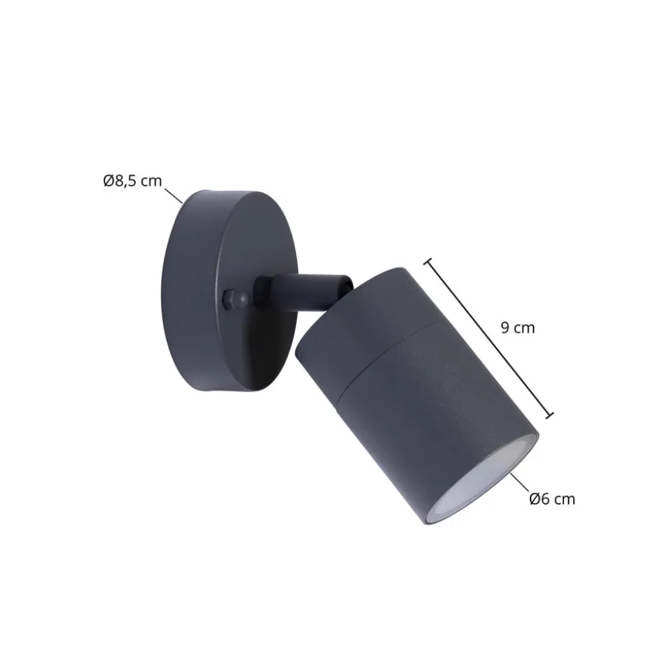 Prios udendørs vægspot Tulimar, højde 15 cm, bevægelig, aluminium