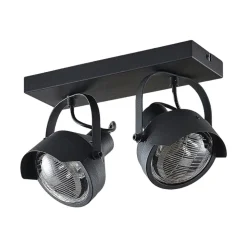 Projektør-loftspot Henega, sort med 2 lyskilder