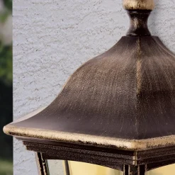 Puchberg udendørs væglampe, direkte, sort-guld