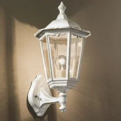 Puchbergs udendørs væglampe i hvid-guld