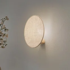 Pulse væglampe, jute-skærm, naturbrun, Ø 30 cm