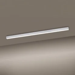 PURE LED-loftlampe Lines, 110 cm, sølv, CCT, fjernbetjening