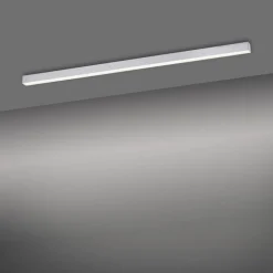 PURE LED-loftlampe Lines, 110 cm, sølv, CCT, fjernbetjening
