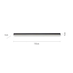 PURE LED-loftlampe Lines, 110 cm, antracit, CCT, fjernbetjening
