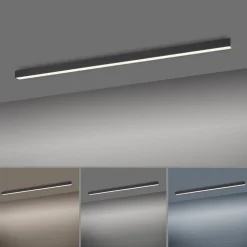 PURE LED-loftlampe Lines, 110 cm, antracit, CCT, fjernbetjening