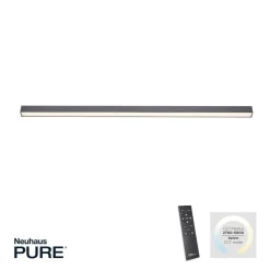 PURE LED-loftlampe Lines, 110 cm, antracit, CCT, fjernbetjening