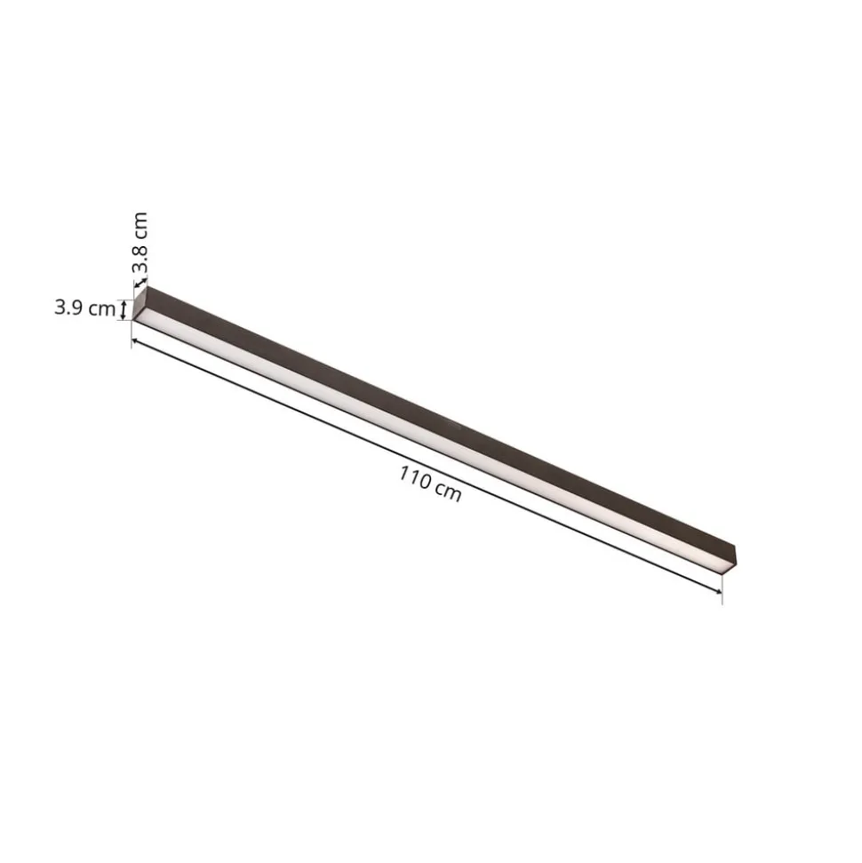 PURE LED-loftlampe Lines, 110 cm, antracit, CCT, fjernbetjening