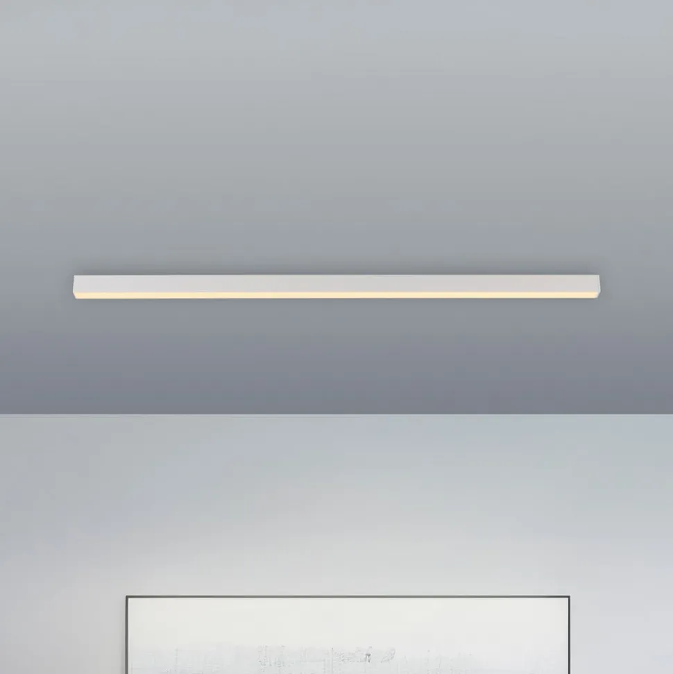 PURE LED-loftlampe Lines, hvid, 110 cm, CCT, fjernbetjening
