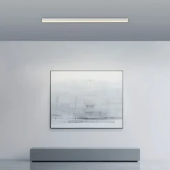 PURE LED-loftlampe Lines, hvid, 110 cm, CCT, fjernbetjening