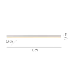 PURE LED-loftlampe Lines, hvid, 110 cm, CCT, fjernbetjening
