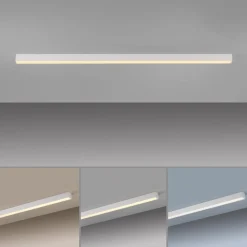 PURE LED-loftlampe Lines, hvid, 110 cm, CCT, fjernbetjening