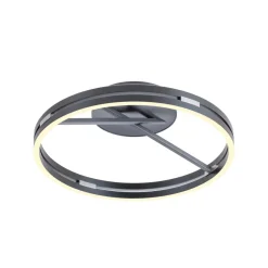 PURE LED-loftlampe Loop, grå, metal, Ø 60 cm, CCT