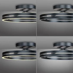 PURE LED-loftlampe Loop, grå, metal, Ø 60 cm, CCT