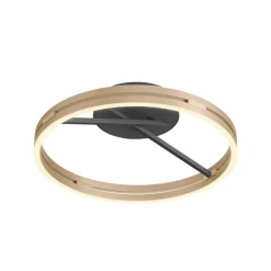 PURE LED-loftlampe Loop messing/sort metal Ø 60 cm CCT