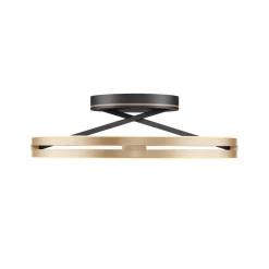 PURE LED-loftlampe Loop messing/sort metal Ø 60 cm CCT