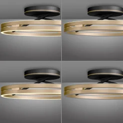 PURE LED-loftlampe Loop messing/sort metal Ø 60 cm CCT