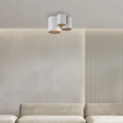 PURE LED-loftlampe til badeværelset Point, hvid, længde 18 cm, 3 lyskilder