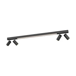 PURE LED-loftslampe Lines, 120 cm, antracit, fjernbetjening