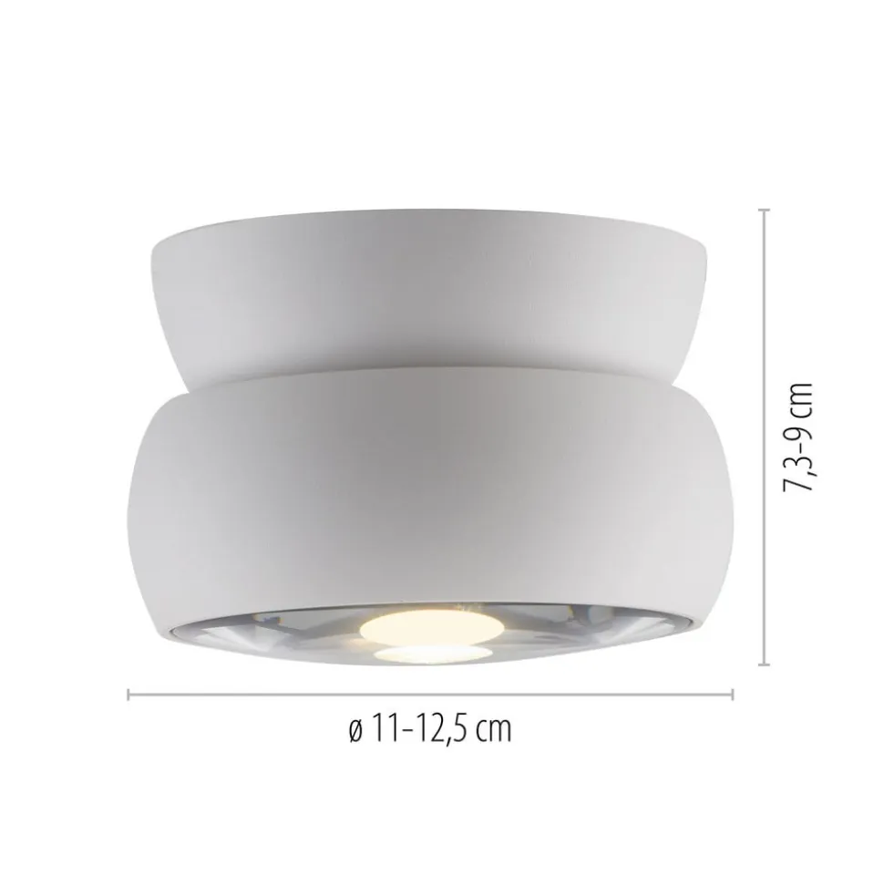 PURE LED-loftspot Move, hvid, Ø 12 cm, metal/glas