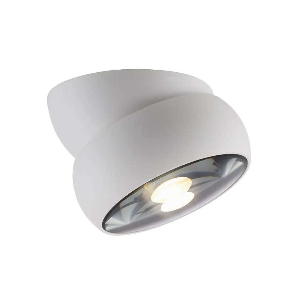 PURE LED-loftspot Move, hvid, Ø 12 cm, metal/glas