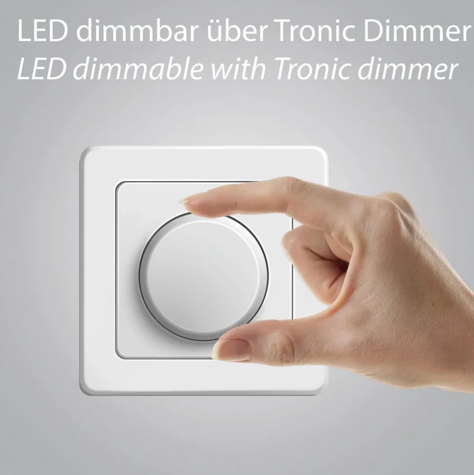 PURE LED-loftspot Move, hvid, Ø 12 cm, metal/glas