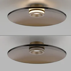 PURE loftlampe Moon, bronze, Ø 50 cm, glas/aluminium