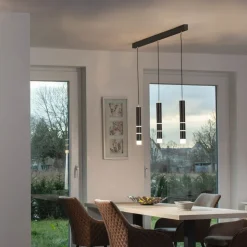 PURE Vega LED-hængelampe, 3 cylindere, sort