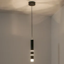 PURE Vega LED-hængelampe, 1 cylinder, sort