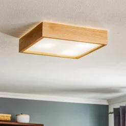 Quatro DR loftlampe med træramme, 38,5 cm