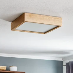 Quatro DR loftlampe med træramme, 38,5 cm