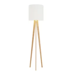 Quitani gulvlampe Nida, træramme, hvid skærm