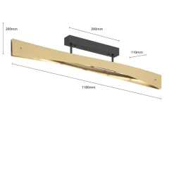 Quitani LED-loftslampe Lian, messing, sort